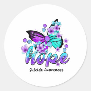Sticker Rond Cadeaux de sensibilisation au suicide au point-vir