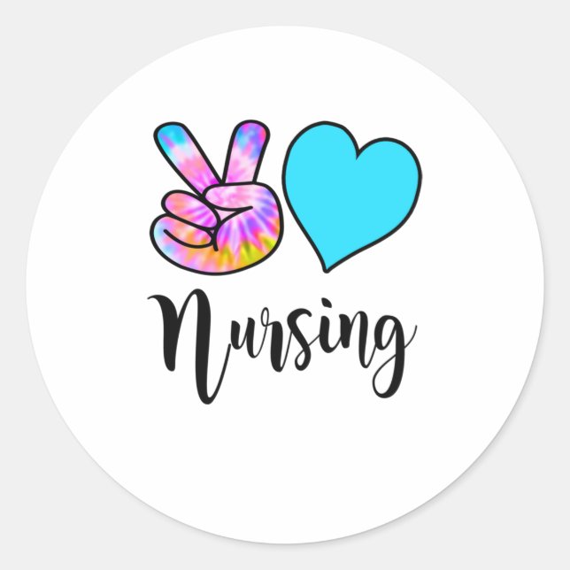 Sticker Rond Cadeaux de soins infirmiers amusants Paix Amour So (Devant)