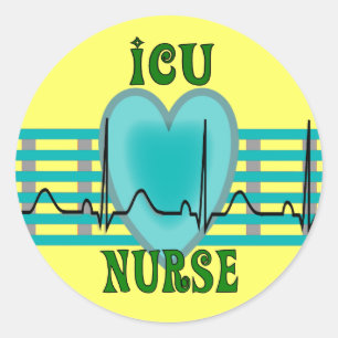Sticker Rond Cadeaux de soins infirmiers de l'ICU, SRQ et conce