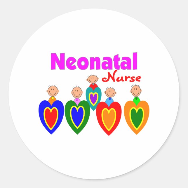 Sticker Rond Cadeaux de soins infirmiers néonatals—Bébés adorab (Devant)