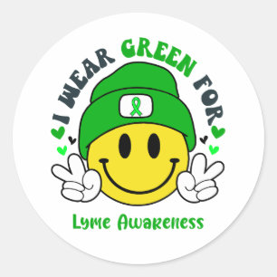 Sticker Rond Cadeaux de soutien au ruban de sensibilisation Lym