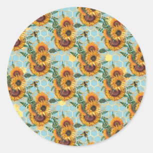 Sticker Rond Cadeaux de tournesol Lumineuse Comme Tournesol