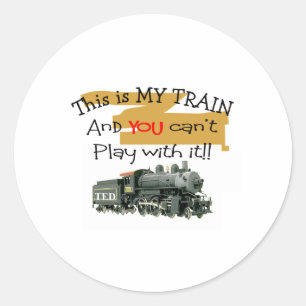 Sticker Rond Cadeaux de train historique—Des paroles hilarieuse