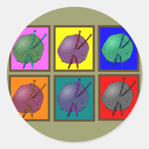 Sticker Rond Cadeaux de tricot