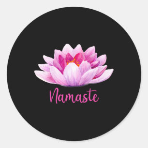 Sticker Rond Cadeaux de yoga Namaste Lotus Méditation Méditer F