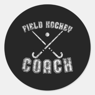 Sticker Rond Cadeaux d'entraîneur de hockey sur gazon en détres