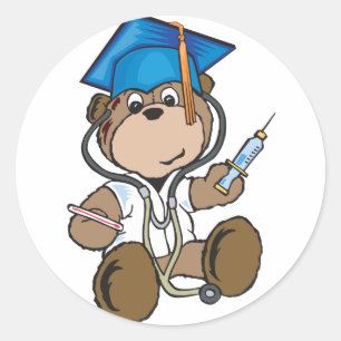 Sticker Rond Cadeaux d'études infirmiers et grades scolaires Mé