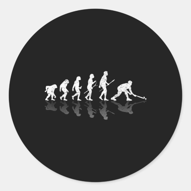 Sticker Rond Cadeaux d'évolution de joueur de hockey sur gazon  (Devant)