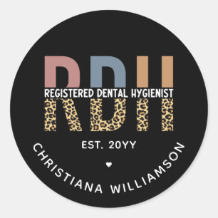 Sticker Rond Cadeaux d'hygiéniste dentaire enregistrés sur mesu