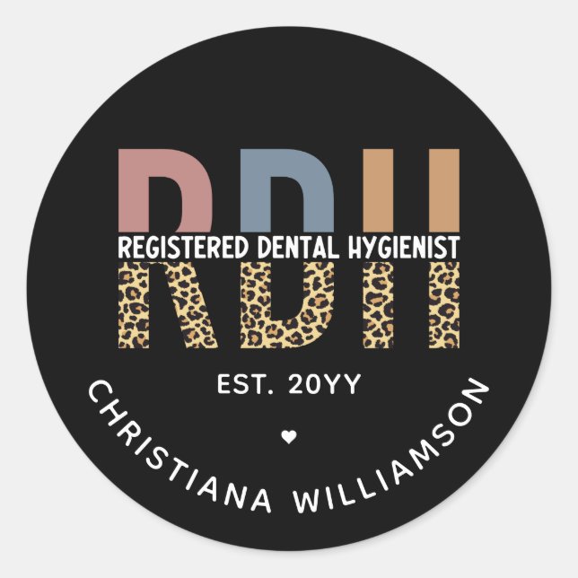 Sticker Rond Cadeaux d'hygiéniste dentaire enregistrés sur mesu (Devant)
