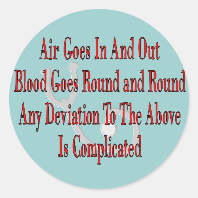 Sticker Rond Cadeaux d'infirmière/de thérapeute respiratoire (Devant)