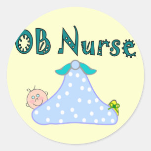 Sticker Rond Cadeaux d'infirmière d'OB, bébé dans la