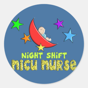 Sticker Rond Cadeaux d'INFIRMIÈRE du poste de nuit NICU