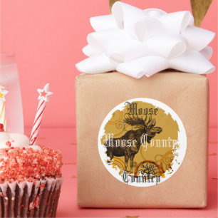 Sticker Rond Cadeaux d'orignaux vintages