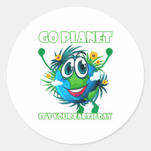 Sticker Rond Cadeaux drôles d'amoureux de la Terre Allez planèt