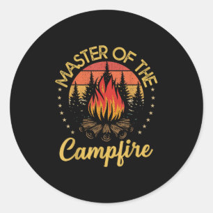 Sticker Rond Cadeaux drôles de camping et de randonnée pour hom