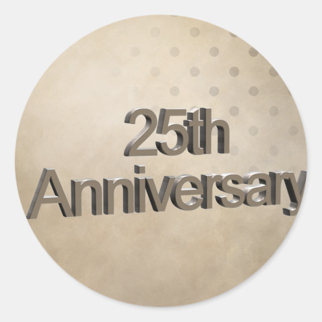 Sticker Rond Cadeaux du 25e anniversaire du Mariage (Devant)