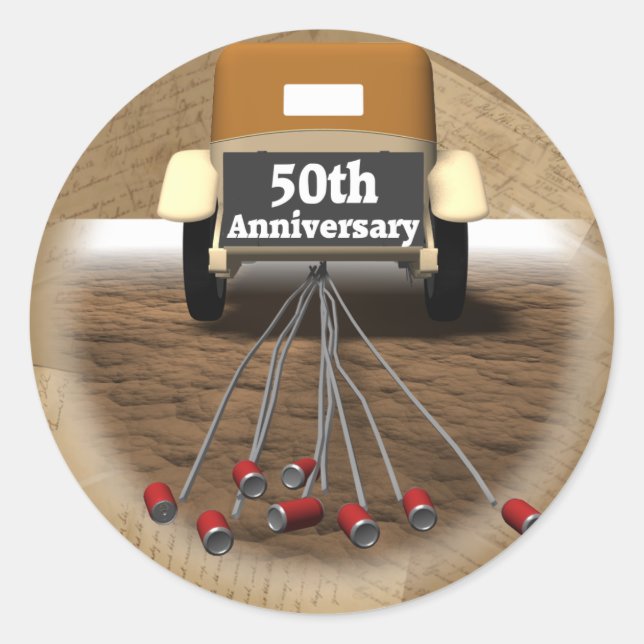 Sticker Rond Cadeaux du 50e anniversaire du Mariage (Devant)