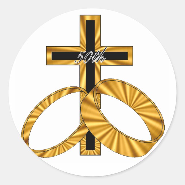 Sticker Rond Cadeaux du 50e anniversaire du Mariage (Devant)