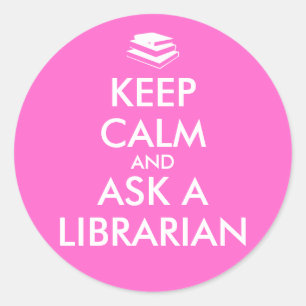 Sticker Rond Cadeaux du bibliothécaire Garder le calme Demander
