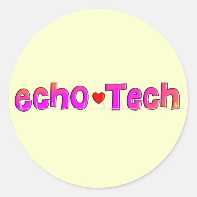 Sticker Rond Cadeaux Echo Tech (Cardiac Echo Tech) (Devant)
