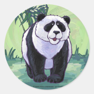 Sticker Rond Cadeaux et accessoires d'ours de Panda