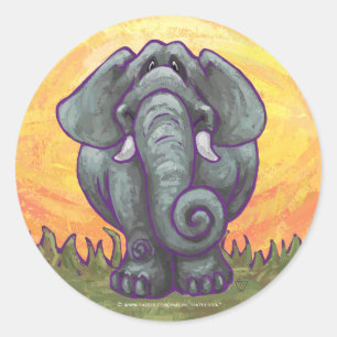 Sticker Rond Cadeaux et accessoires éléphants