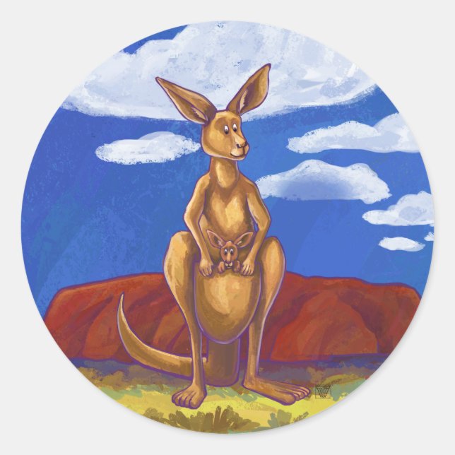 Sticker Rond Cadeaux et accessoires Kangaroo (Devant)
