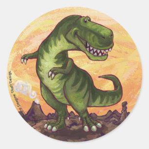 Sticker Rond Cadeaux et accessoires Tyrannosaurus