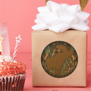 Sticker Rond Cadeaux et invitations de Moose Camouflage