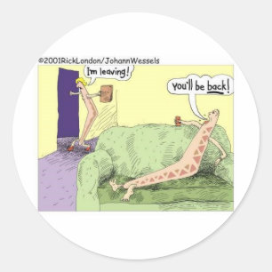 Sticker Rond Cadeaux et T-shirts drôles de dessins animés sur l