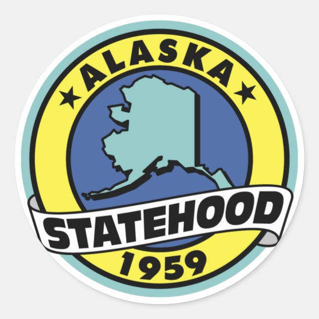 Sticker Rond Cadeaux et Tee - shirts de l'État de l'Alaska (Devant)