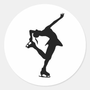 Sticker Rond Cadeaux faits sur commande de patineur artistique