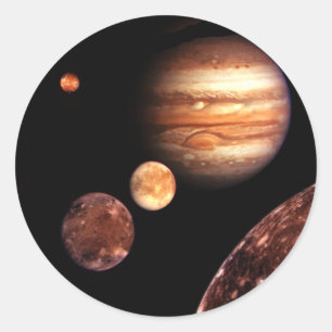 Sticker Rond Cadeaux galiléens de l'espace et d'astronomie de