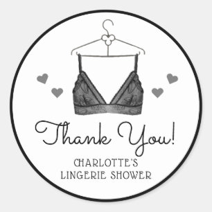 Sticker Rond Cadeaux Linge de Corps Aquarelle Mariage Remerciem