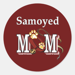 Sticker Rond Cadeaux MOM Samoyed
