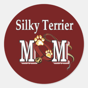 Sticker Rond Cadeaux MOM Silky Terrier