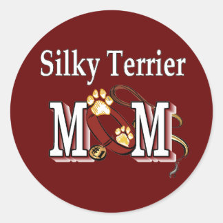 Sticker Rond Cadeaux MOM Silky Terrier