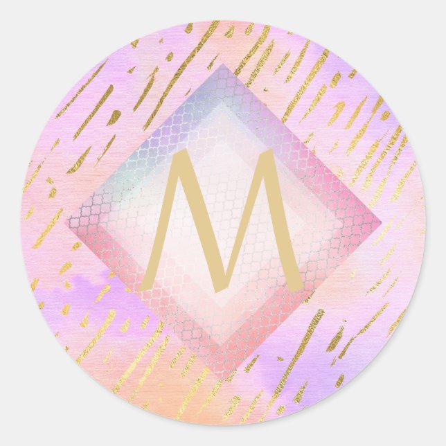 Sticker Rond Cadeaux Monogrammes pour les filles qui aiment l'o (Devant)