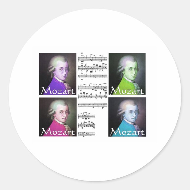Sticker Rond Cadeaux Mozart Lovers (Devant)