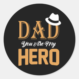 Sticker Rond Cadeaux papa Papa Tu Es Mon Héros