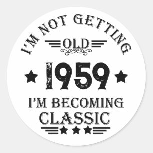 Sticker Rond Cadeaux personnalisés vintages 65e anniversaire