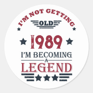 Sticker Rond Cadeaux personnalisés vintages de 35e anniversaire