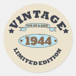 Sticker Rond Cadeaux personnalisés vintages de 80e anniversaire