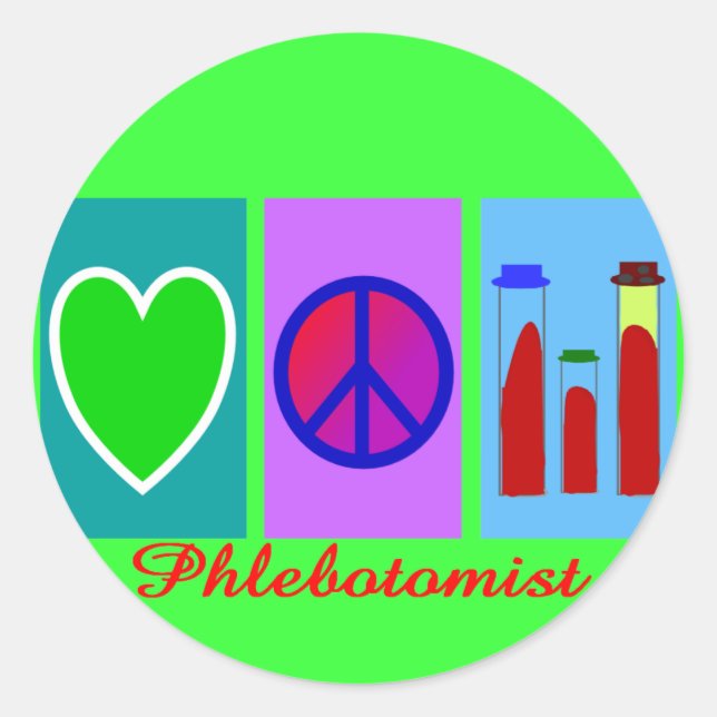 Sticker Rond Cadeaux Phlebotomistes (Devant)
