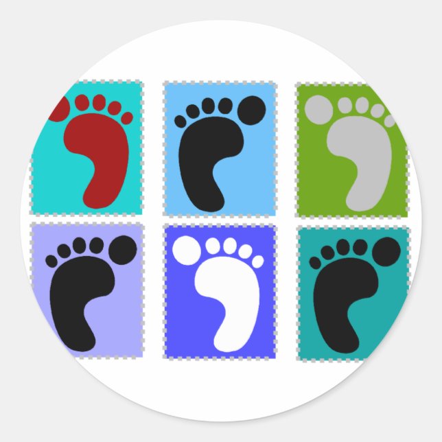 Sticker Rond Cadeaux podiatres Conception de la partie pieds (Devant)