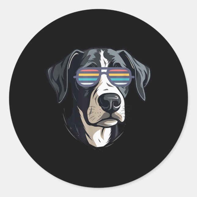 Sticker Rond Cadeaux Pour Amoureux de les chiens Graphisme Tee  (Devant)