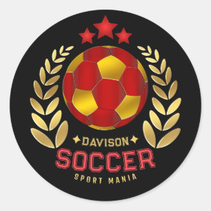 Sticker Rond Cadeaux pour les amateurs de football Logo perso