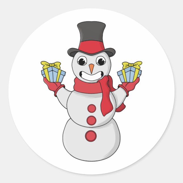 Sticker Rond Cadeaux pour vous de Snowman (Devant)