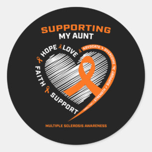 Sticker Rond Cadeaux Produits Vêtements Tante Sclérose en plaqu